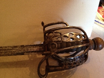 Antique 18thc Scottish basket hilt sword 