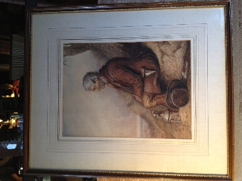 Painting of a farm worker, 19thc Irish school