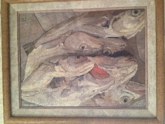 C BRABHAM OIL PAINTING. FISH.