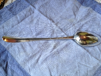 Antique Irish 18thc Silver Basting Spoon
