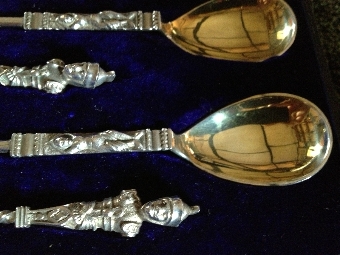 Antique Silver Apostle spoons, Roman soldiers