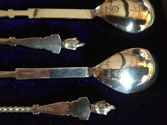 Antique Silver Apostle spoons, Roman soldiers