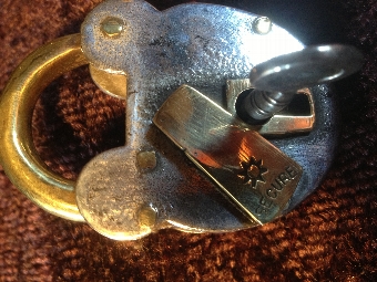 Victorian steel and brass padlock