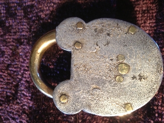 Antique Victorian steel and brass padlock