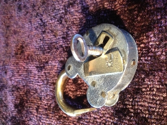 Antique Victorian steel and brass padlock