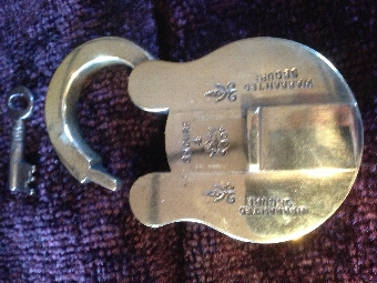 Antique A fine brass Victorian padlock