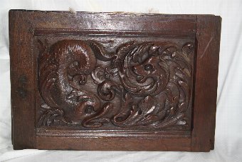Antique 16thc Carved oak panels 