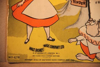 Antique Alice in wonderland sheet music 1951