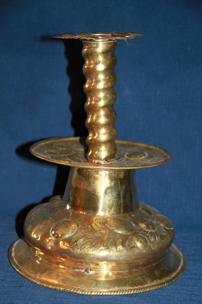 Early brass candle stick
