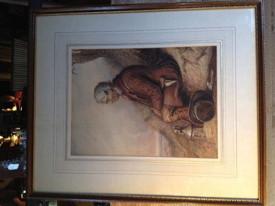 Antique Painting of a farm worker, 19thc Irish school
