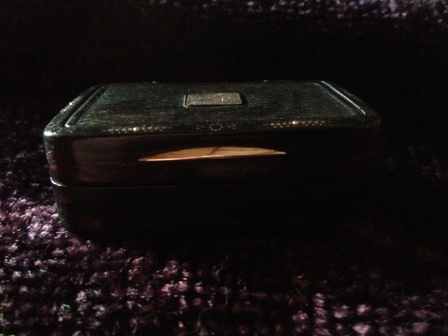 Antique Tortoise shell & gold inlayed snuff box