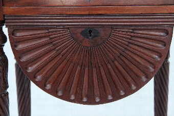 Antique C1820 A Fantastic Regency Flame Mahogany Lamp, Side or Work, Drop Leaf Table