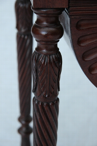 Antique C1820 A Fantastic Regency Flame Mahogany Lamp, Side or Work, Drop Leaf Table