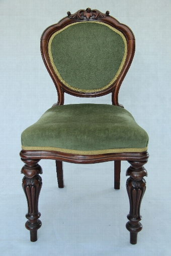 Superb Antique Victorian 19th Century Walnut Desk, Hall Side Chair, Carved Legs