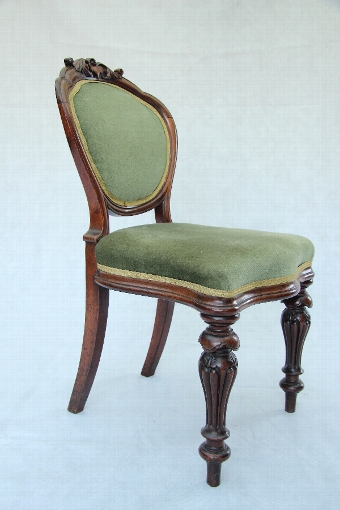 Antique Superb Antique Victorian 19th Century Walnut Desk, Hall Side Chair, Carved Legs