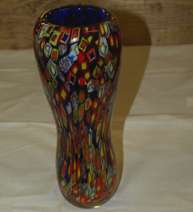 Multi colour tube vase, 