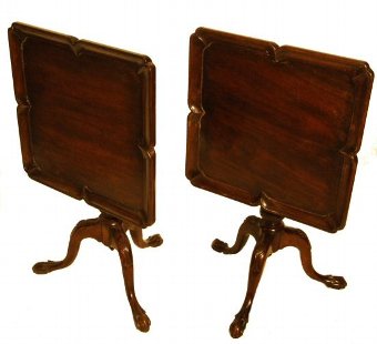 Pair of matching  Georgian Revival Edwardian tilt top tables