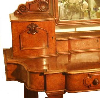 Antique Victorian burr walnut duchesse dressing table