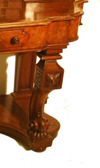 Antique Victorian burr walnut duchesse dressing table