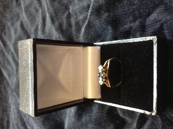 Antique 9ct gold sapphire and diamond ring