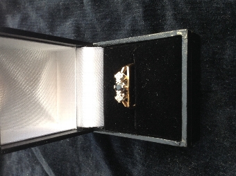 Antique 9ct gold sapphire and diamond ring