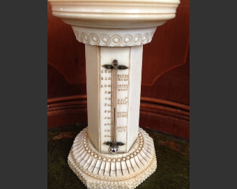Antique Ivory Thermometer and Compass