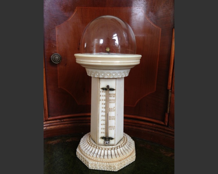 Antique Ivory Thermometer and Compass