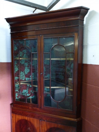 Antique Victorian Mahogany Corner Cabinet