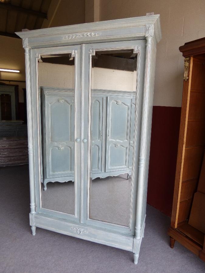 Antique French Walnut Painted Armoires/ Wardrobe