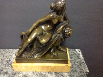 Antique 19th century bronze of Ariadne riding a panther