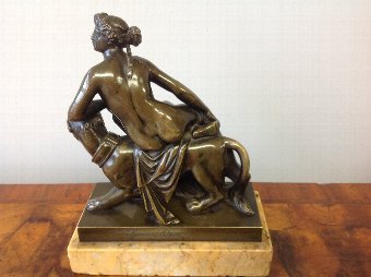 Antique 19th century bronze of Ariadne riding a panther