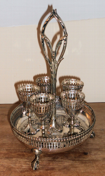 Victorian silver plated egg cruet