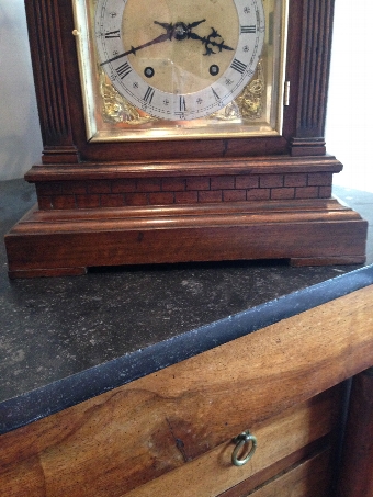 Antique Victorian Rich Mahogany 8 Day Bracket Clock