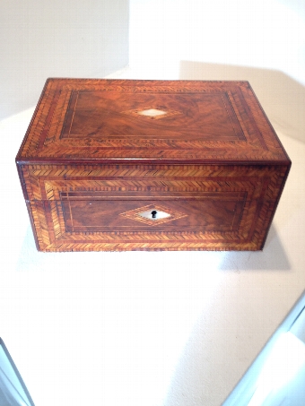 Victorian Walnut and Marquetry Jewellery Box