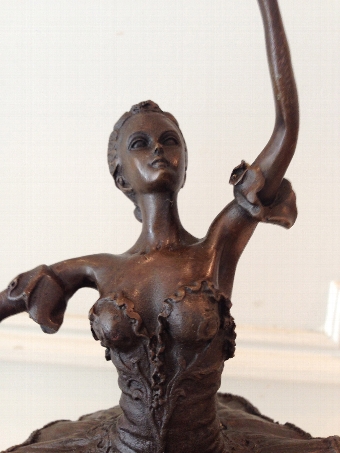 Antique Bronze Ballerina Statuette 