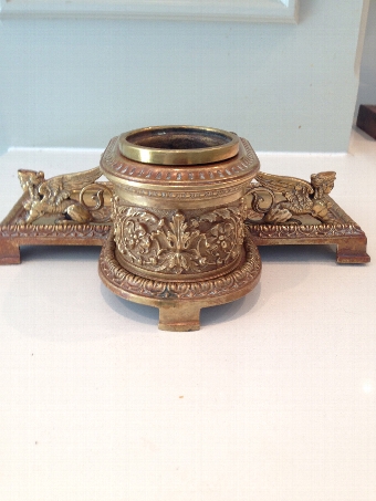 Antique Very attractive Victorian Brass Inkwell