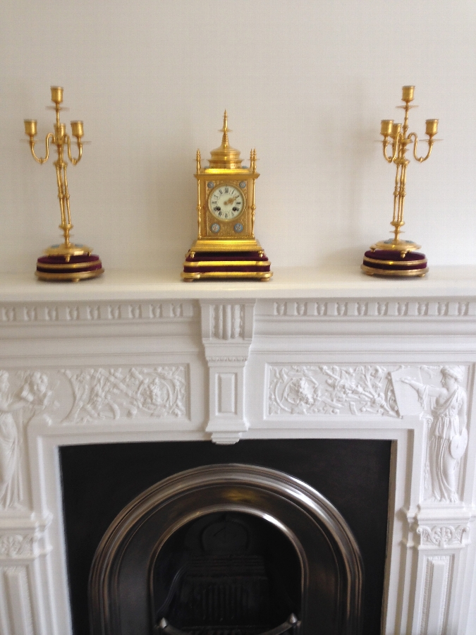 French Ormalu Garniture Clock Set