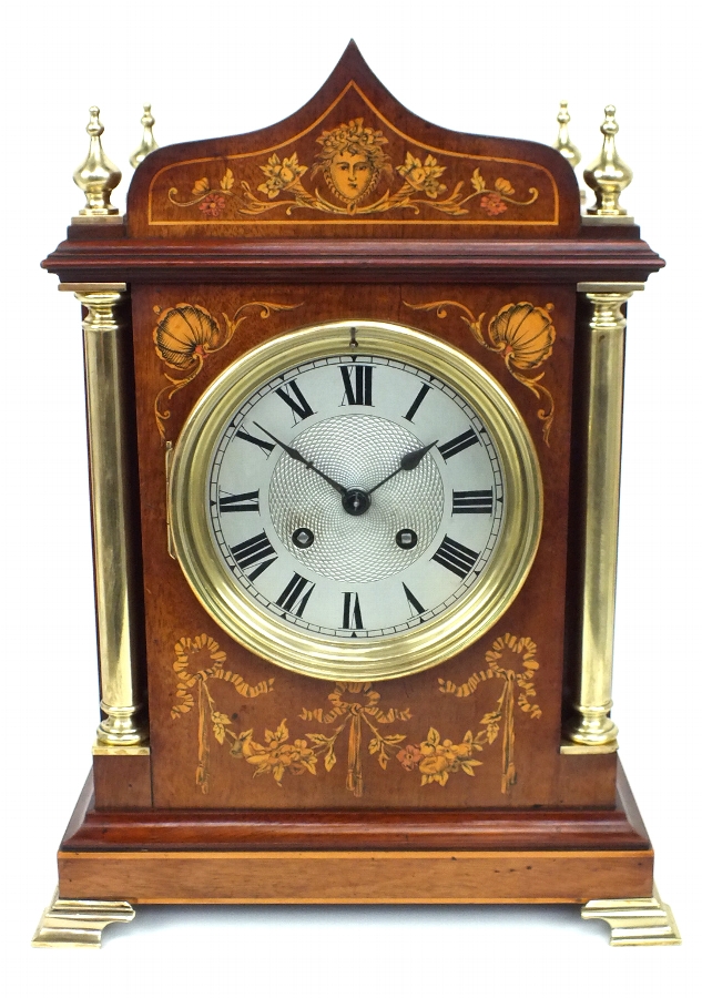 Super Rare 19THC French Inlaid Bracket Mantel Clock - Original Antique Clocks