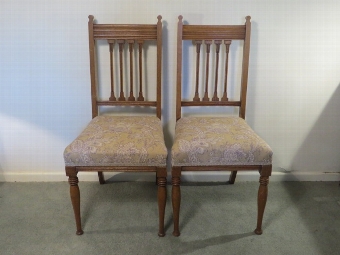 Pair of Art and Crafts Oak Side Chairs