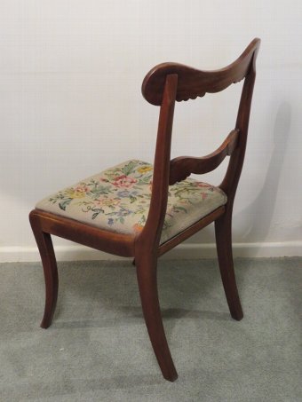 Antique Pair of c19th Regency Style Carved Side Chairs