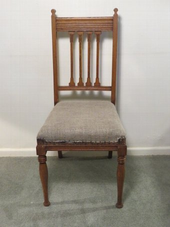 Antique Pair of 1920s Carved Oak Arts and Crafts Chairs