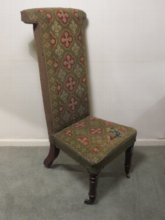 Antique Victorian Prie Deux with Original Woolwork Cover