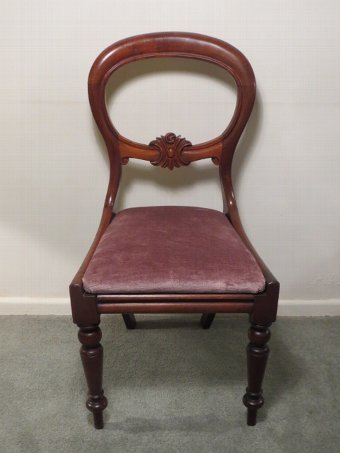 Antique Pair Victorian Mahogany Balloon Back Side Chair
