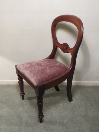 Antique Pair Victorian Mahogany Balloon Back Side Chair