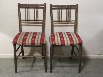 Pair of Victorian Faux Bamboo Side Chairs