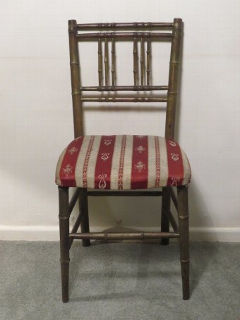 Antique Pair of Victorian Faux Bamboo Side Chairs