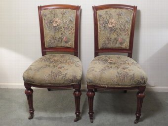 Pair of Victorian Mahogany Side Chairs