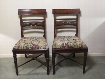 Pair of Early c19th American Bar Back Side Chairs