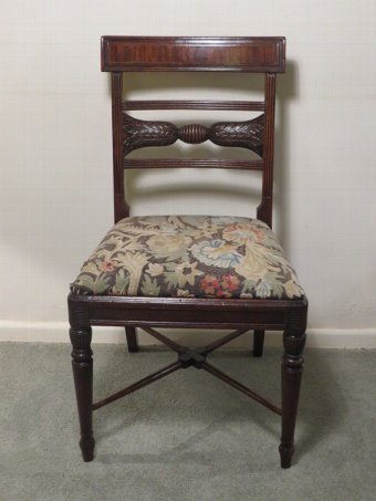 Antique Pair of Early c19th American Bar Back Side Chairs