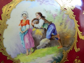 Antique Vienna Watteau style plate hand painted